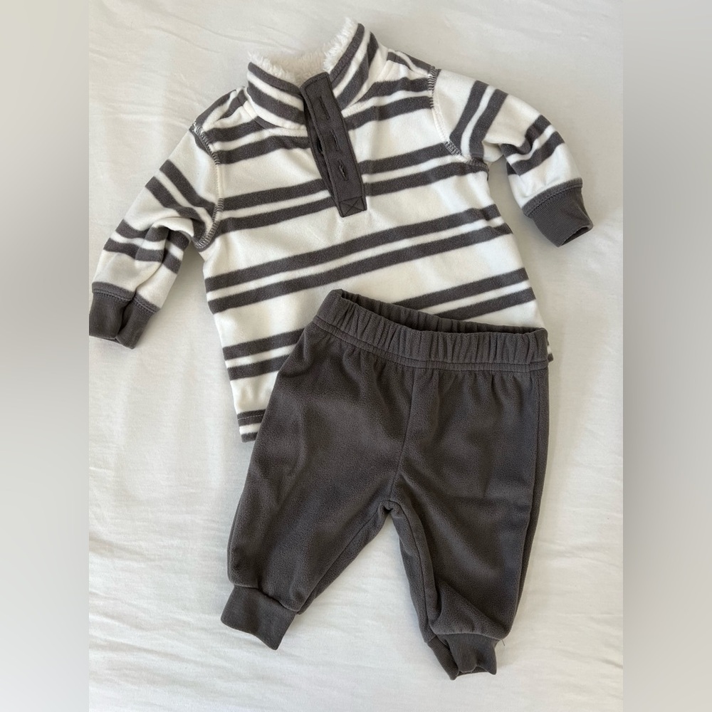 Carter's Black and White Striped Kids Matching Set